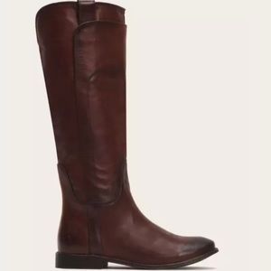 Frye Paige Tall Riding Boots Redwood Dark Brown